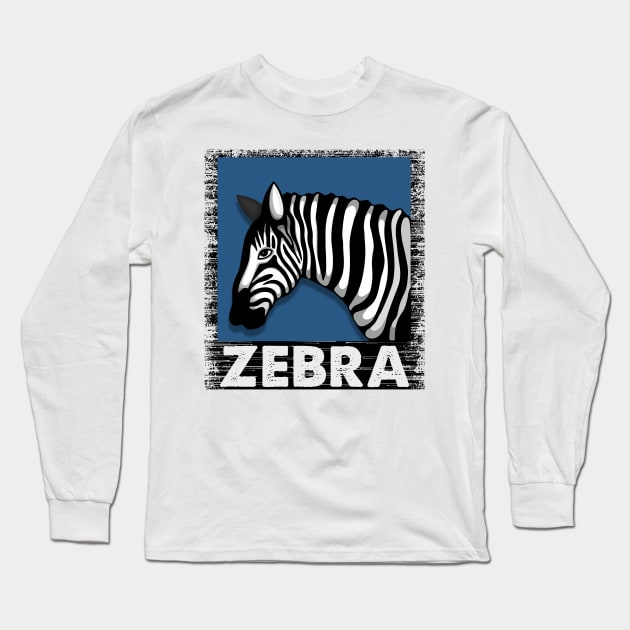 Zebra Long Sleeve T-Shirt by Frenzy Fox